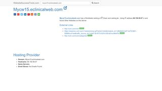 Mycw15.eclinicalweb.com Error Analysis (By Tools)