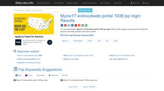 Mycw17 eclinicalweb portal 1038 jsp login Results For Websites Listing