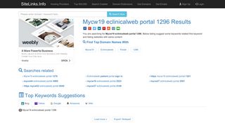 Mycw19 eclinicalweb portal 1296 Results For Websites Listing