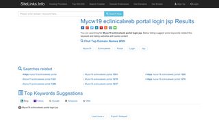 Mycw19 eclinicalweb portal login jsp Results For Websites Listing