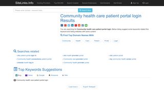 Community health care patient portal login Results For Websites Listing