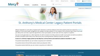 St. Anthony's Medical Center Legacy Patient Portals | Mercy