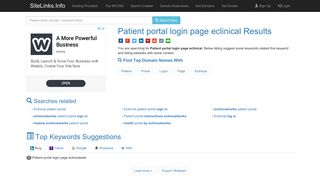 Patient portal login page eclinical Results For Websites Listing