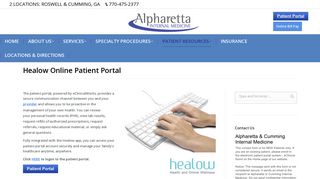 Healow Online Patient Portal | Alpharetta & Cumming Internal Medicine