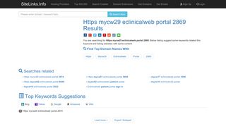 Https mycw29 eclinicalweb portal 2869 Results For Websites Listing