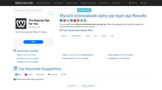 Mycw3 eclinicalweb ephy jsp login jsp Results For Websites Listing