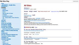 All Sites - My Sites Reg - Google Sites