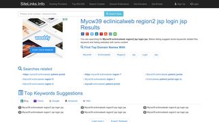 Mycw39 eclinicalweb region2 jsp login jsp Results For Websites Listing