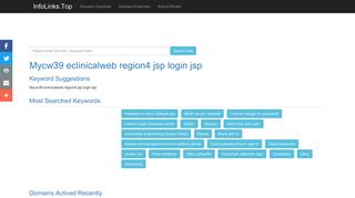 Mycw39 eclinicalweb region4 jsp login jsp Search - InfoLinks.Top