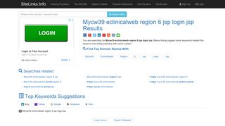 Mycw39 eclinicalweb region 6 jsp login jsp Results For Websites Listing