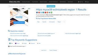 Https mycw39 eclinicalweb region 1 Results For Websites Listing