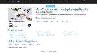 Mycw7 eclinicalweb mrpc jsp login jsp Results For Websites Listing