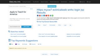 Https mycw7 eclinicalweb wnhc login jsp Results For Websites Listing