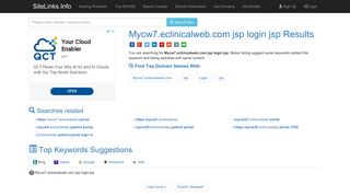 Mycw7.eclinicalweb.com jsp login jsp Results For Websites Listing
