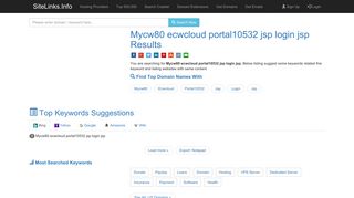 Mycw80 ecwcloud portal10532 jsp login jsp Results For Websites Listing
