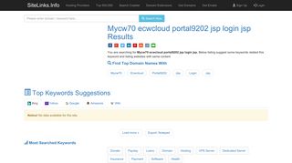 Mycw70 ecwcloud portal9202 jsp login jsp Results For Websites Listing
