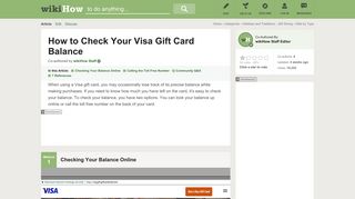 How to Check Your Visa Gift Card Balance: 9 Steps (with Pictures)