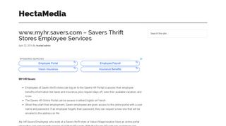 www.myhr.savers.com - Savers Thrift Stores Employee Services