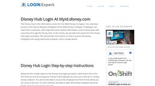 Disney Hub Login at myid.disney.com - Login.Expert