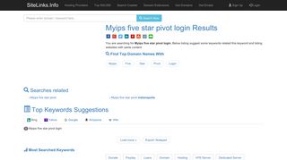 Myips five star pivot login Results For Websites Listing - SiteLinks.Info