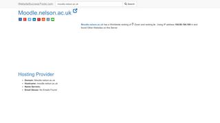 Moodle.nelson.ac.uk Error Analysis (By Tools)