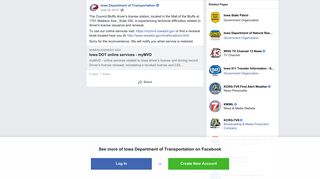 Iowa DOT online services - myMVD - Facebook