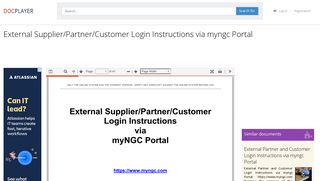 External Supplier/Partner/Customer Login Instructions via myngc Portal