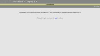 Registration Complete - Employee Portal By Mize Houser & Company ...