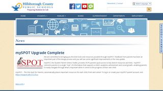 mySPOT Upgrade Complete - Hillsborough County Public Schools