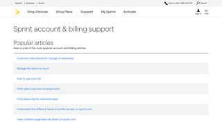 Account and Billing - Sprint