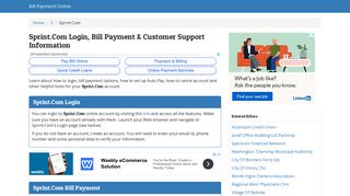 Sprint.Com Login, Bill Payment & Customer Support Information
