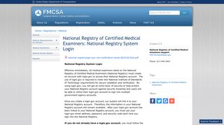 National Registry of Certified Medical Examiners: National ... - fmcsa