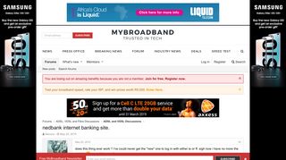 nedbank internet banking site. | MyBroadband