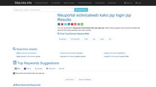 Neuportal eclinicalweb kako jsp login jsp Results For Websites Listing