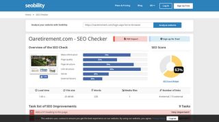oaretirement.com | Website SEO Review | Seobility.net