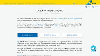 Check in and boarding – Ukraine International Airlines (UIA ...