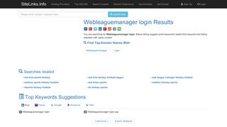Webleaguemanager login Results For Websites Listing - SiteLinks.Info