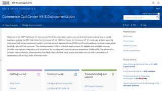Commerce Call Center V9.5.0 documentation - IBM