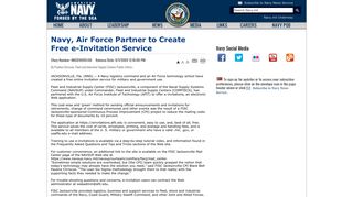 Navy, Air Force Partner to Create Free e-Invitation Service - Navy.mil
