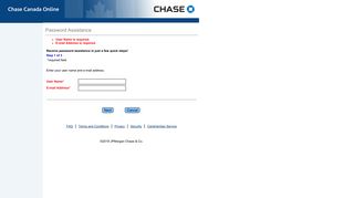 Password Assistance - Chase Canada Online