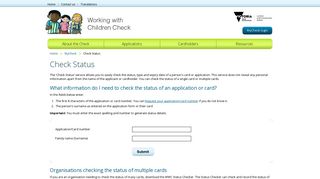 Check Status - Working With Children Check, Victoria