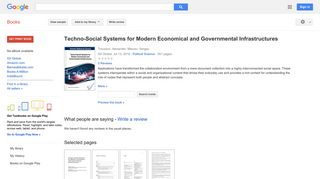Techno-Social Systems for Modern Economical and Governmental ...