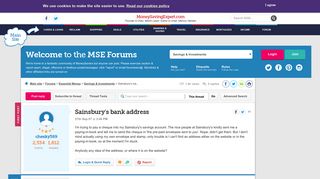 Sainsbury's bank address - MoneySavingExpert.com Forums