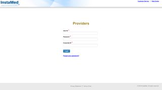 InstaMed® Online for Providers - Login