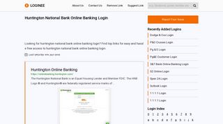 Huntington National Bank Online Banking Login