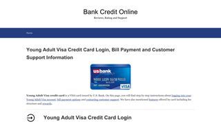 Young Adult Visa Credit Card Login, Bill Payment and Customer ...