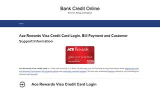 Ace Rewards Visa Credit Card Login, Bill Payment and Customer ...