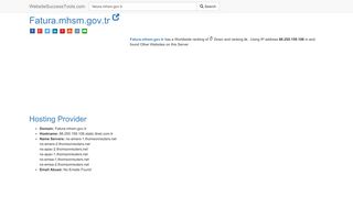 Fatura.mhsm.gov.tr Error Analysis (By Tools) - Website Success Tools