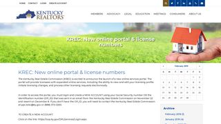 KYR | KREC: New online portal & license numbers