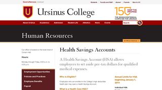 Health Savings Accounts | Human Resources | Ursinus College